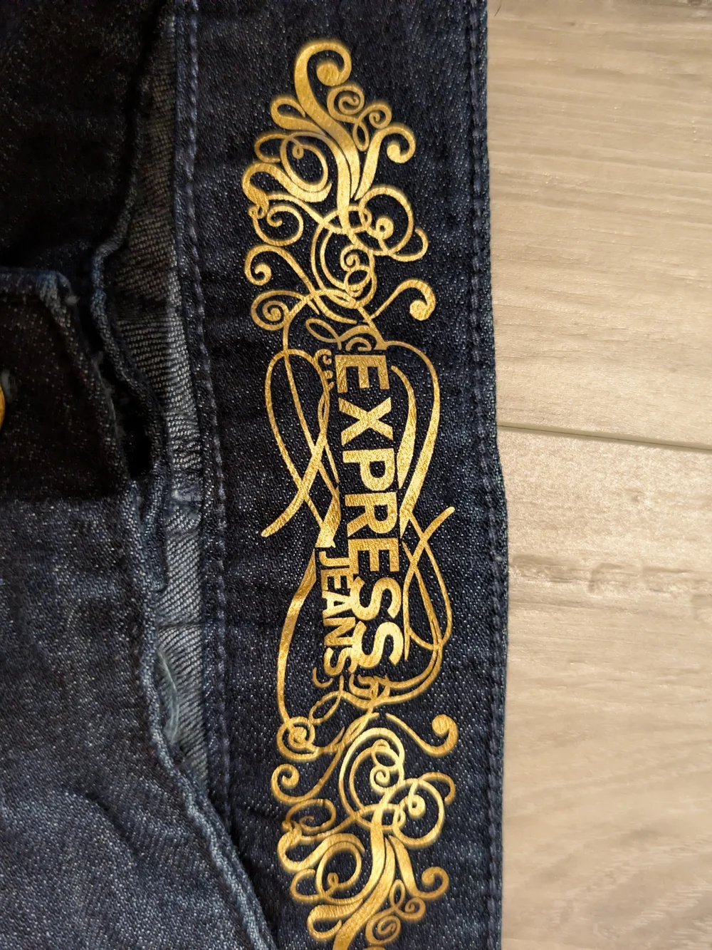 Express Dark Blue Flared Jeans